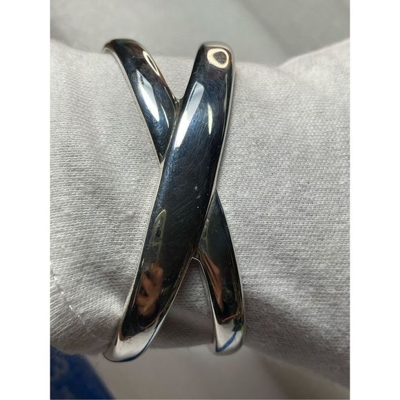 Vintage James Avery Solid 925 Sterling Silver Crossover Infinity Design Cuff Ban - Picture 3 of 11